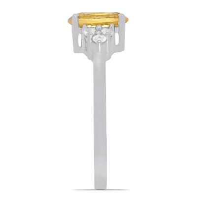 BUY REAL BRAZILIAN CITRINE GEMSTONE CLASSIC RING IN STERLING SILVER